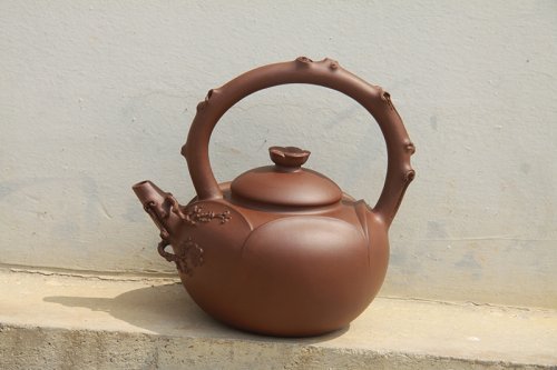 范建华紫砂壶 梅祖提梁（与王建中合作） 