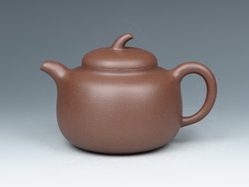 钱红月紫砂壶 茄段 