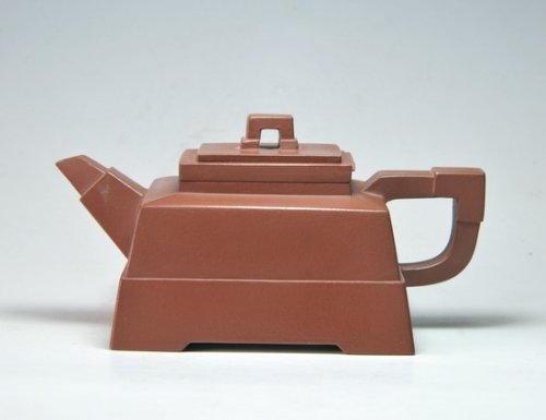 石燕紫砂壶 四方抽盖 