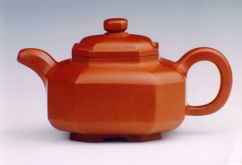 狄新陶紫砂壶 四方侧角 