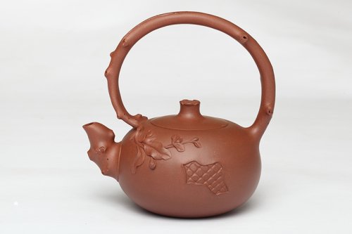 顾学中紫砂壶 石榴提梁 