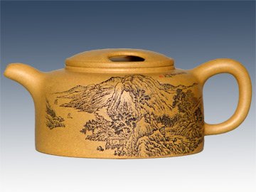 钱一清紫砂壶 牛盖莲子 