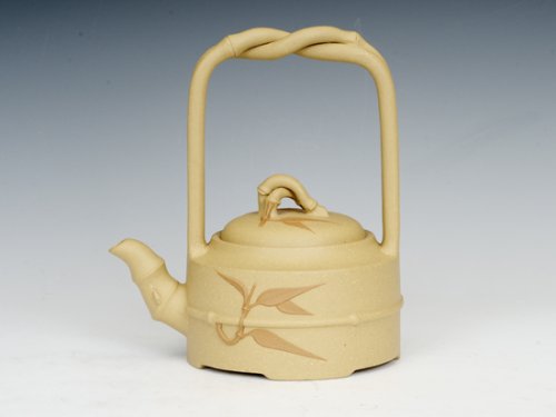 邵文紫砂壶 千竹提梁 