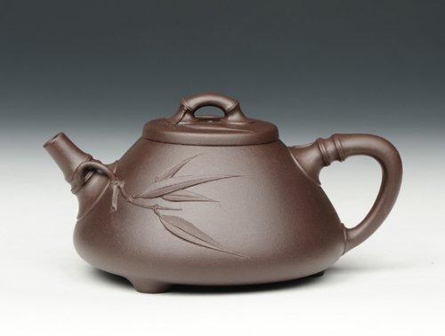 窦锋紫砂壶 竹节石瓢 