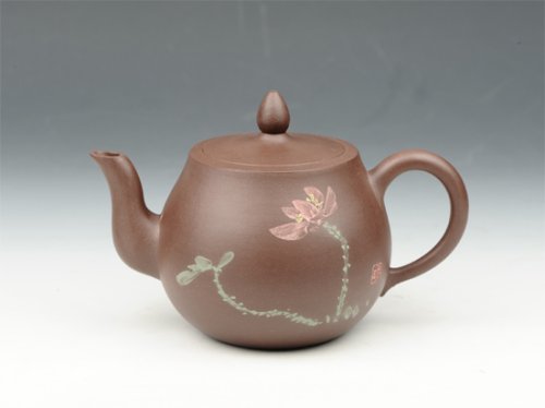 邵慧琴紫砂壶 平盖美人肩 350cc 原矿紫泥 