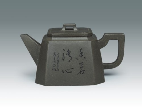 姜建荣紫砂壶 四方抽角 