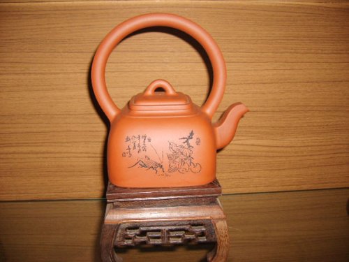 郑长峰紫砂壶 方圆提梁 