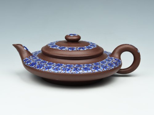 陆慧军紫砂壶 虚扁 