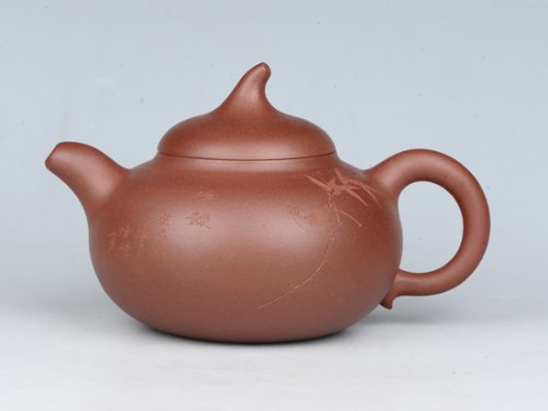 潘雪峰紫砂壶 茄段 容量：250cc  泥料：红皮龙 