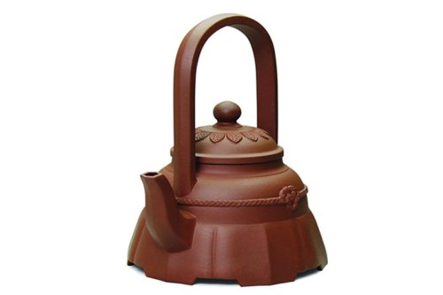 吴芳紫砂壶 裙花提梁 