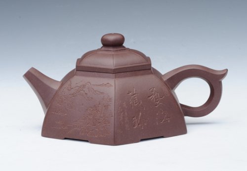 陈永付紫砂壶 斗顶六方 