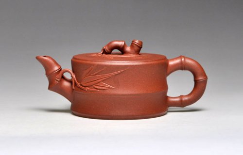 吴建平紫砂壶 《竹节》泥料：清水泥 容量：200cc 