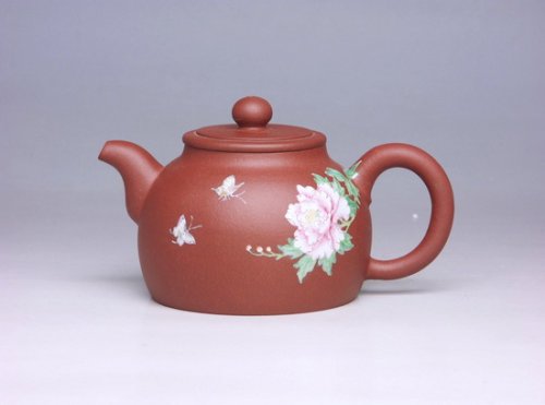 谈言炎紫砂壶 圆樱牡丹 