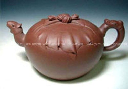 周忠军紫砂壶 龙凤包袱壶 