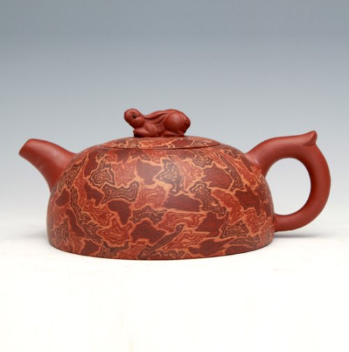 周亚萍紫砂壶 绞泥半月 