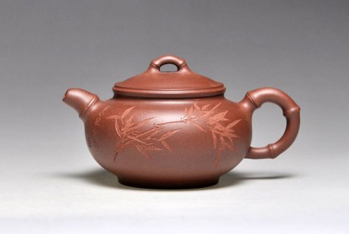 吴建平紫砂壶 《竹韵》泥料：清水泥 容量：250cc 