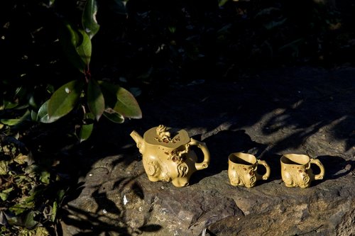 顾余根紫砂壶 素艳套组 