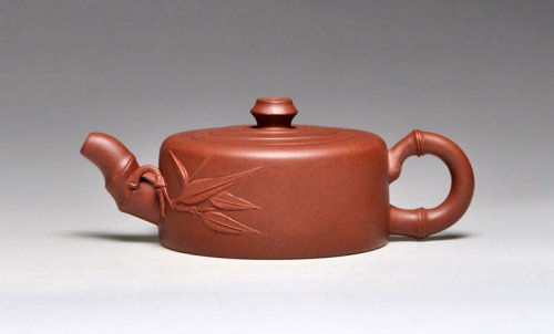 吴建平紫砂壶 《竹段》泥料：清水泥 容量：220cc 