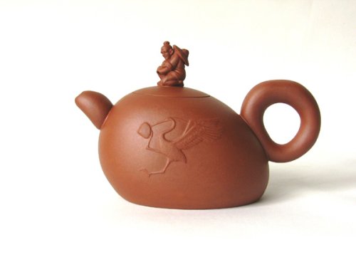 毛丹紫砂壶 鹬蚌相争 