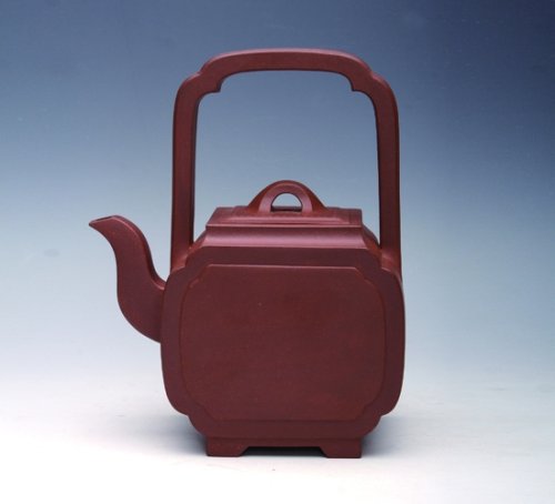 许红琴紫砂壶 四方提梁 