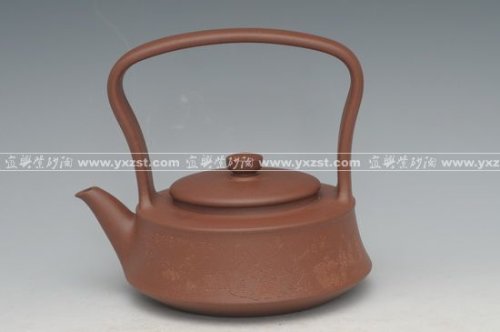 张菊芳紫砂壶 心意提梁 