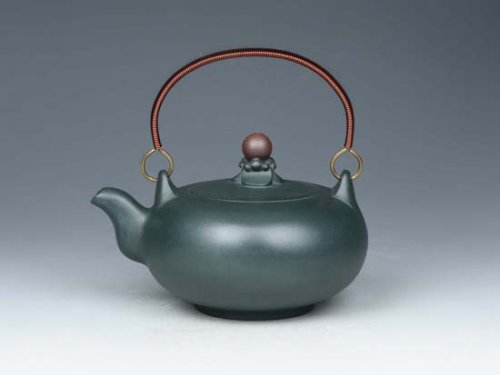 邵文紫砂壶 明珠提梁 