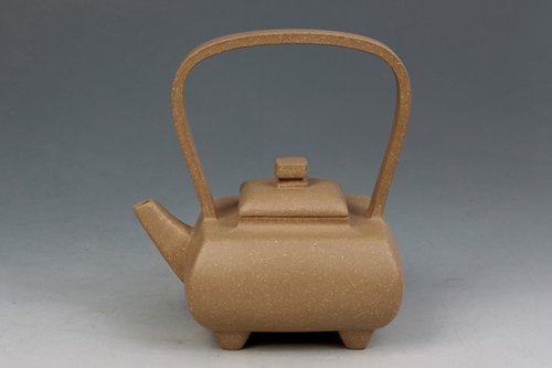 程曙紫砂壶 四方提梁 