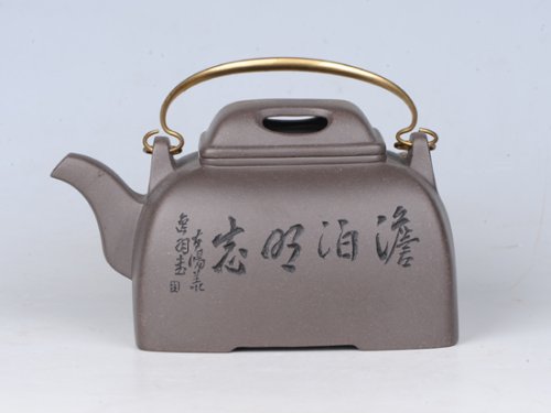 孙洪林紫砂壶 牛盖提梁 