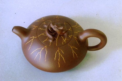 郭超刚紫砂壶 螭龙冰纹壶 
