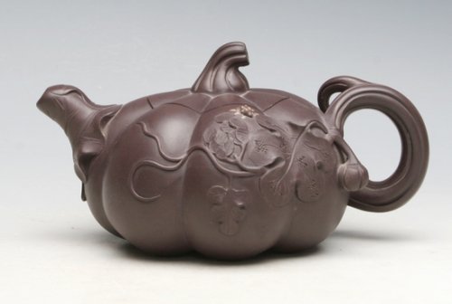 沈梁紫砂壶 南瓜壶 