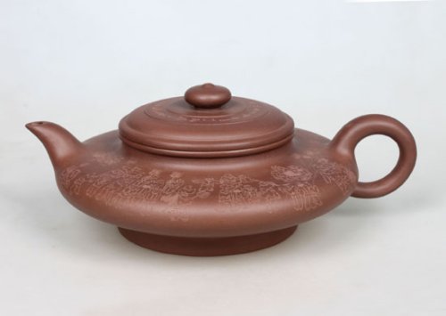 陈淑芬紫砂壶 百子虚扁 