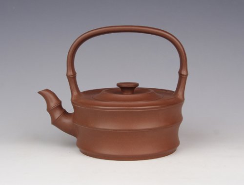 徐建林紫砂壶 扁竹提梁 