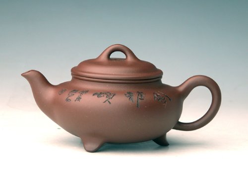 高建中紫砂壶 三脚线圆 