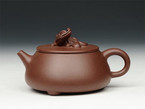 窦锋紫砂壶 貔貅石瓢 