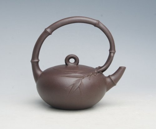 陈凤娟紫砂壶 竹节提梁 