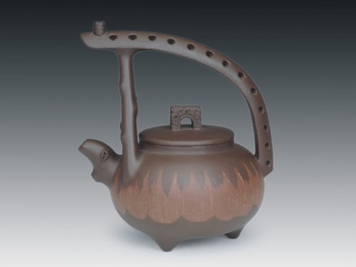 罗有财紫砂壶 长城提梁 