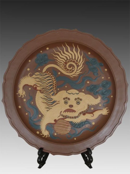 杨俊紫砂壶 喜狮 