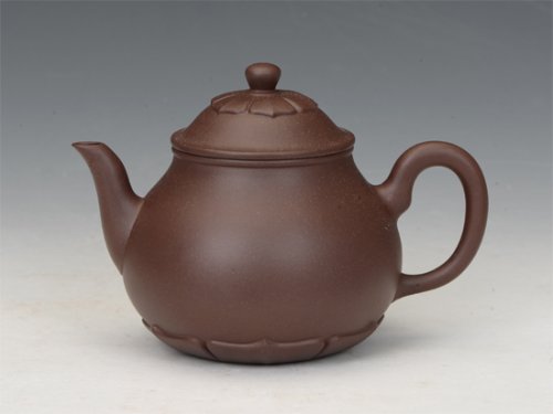 钱红月紫砂壶 莲韵壶 