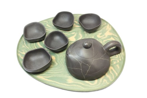 曹亚麟紫砂壶 溪趣（七件套茶具） 