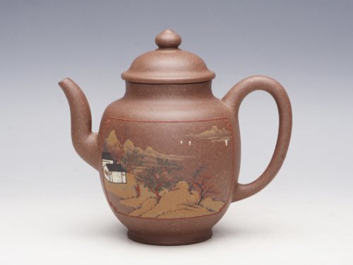 陈国伟紫砂壶 泥绘酒壶 