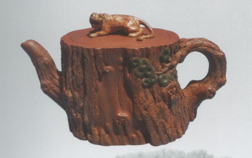 史银之紫砂壶 金钱松 