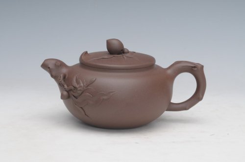 沈更轶紫砂壶 寿桃 