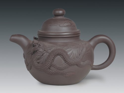 罗有财紫砂壶 堆龙掇球 