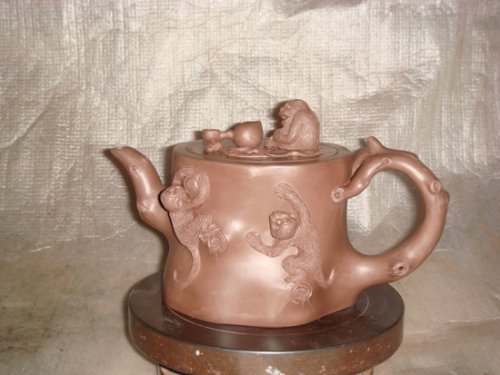 邹辉紫砂壶 母子情 