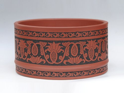 董建平紫砂壶 陶刻水洗 