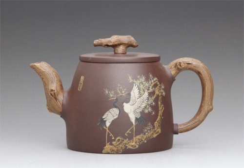 吕伟紫砂壶 松鹤延年 