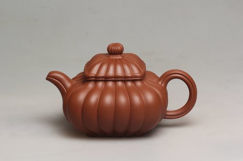 顾焕华紫砂壶 四方筋纹 