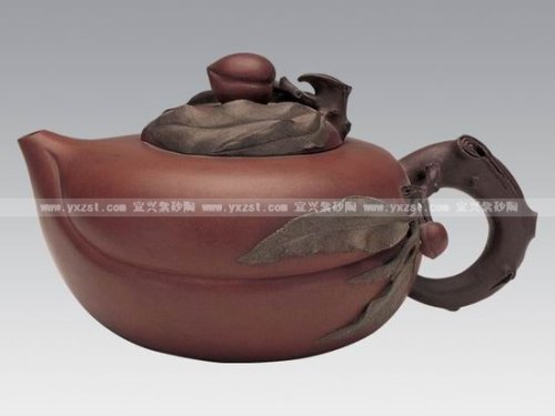 陆红炜紫砂壶 寿桃壶 