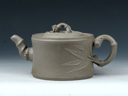 冯盘军紫砂壶 一节竹段 