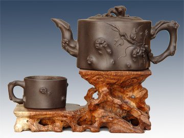 潘建明紫砂壶 松鼠葡萄套壶 